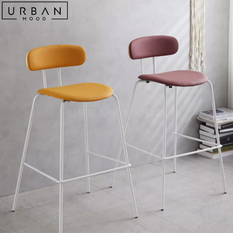 LEVA Modern Leather Bar Stool