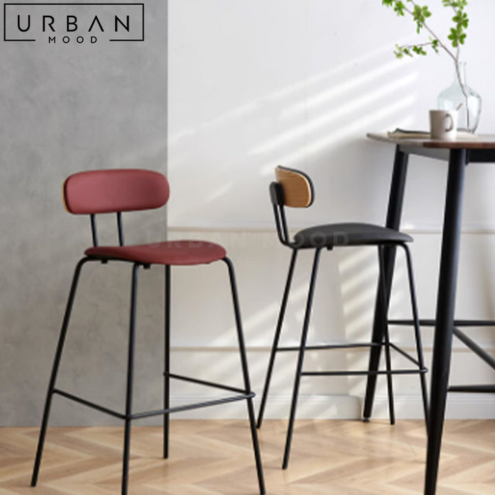 LEVA Modern Leather Bar Stool