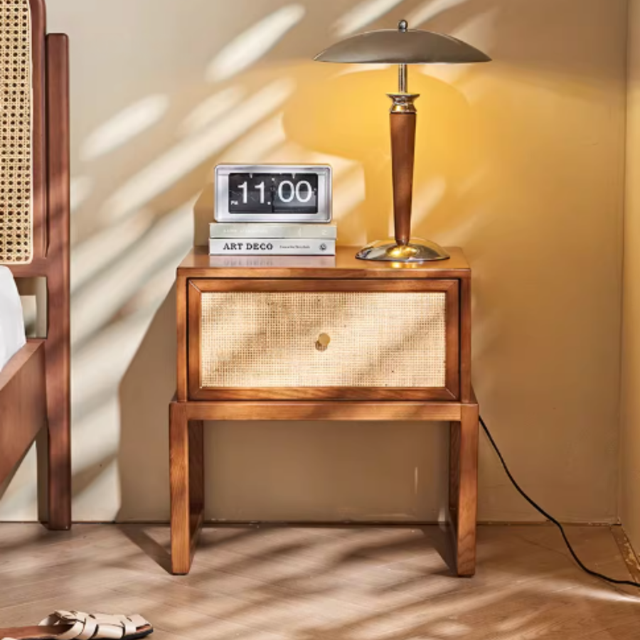 LEVORA Rattan Bedside Table - Urban Mood Singapore