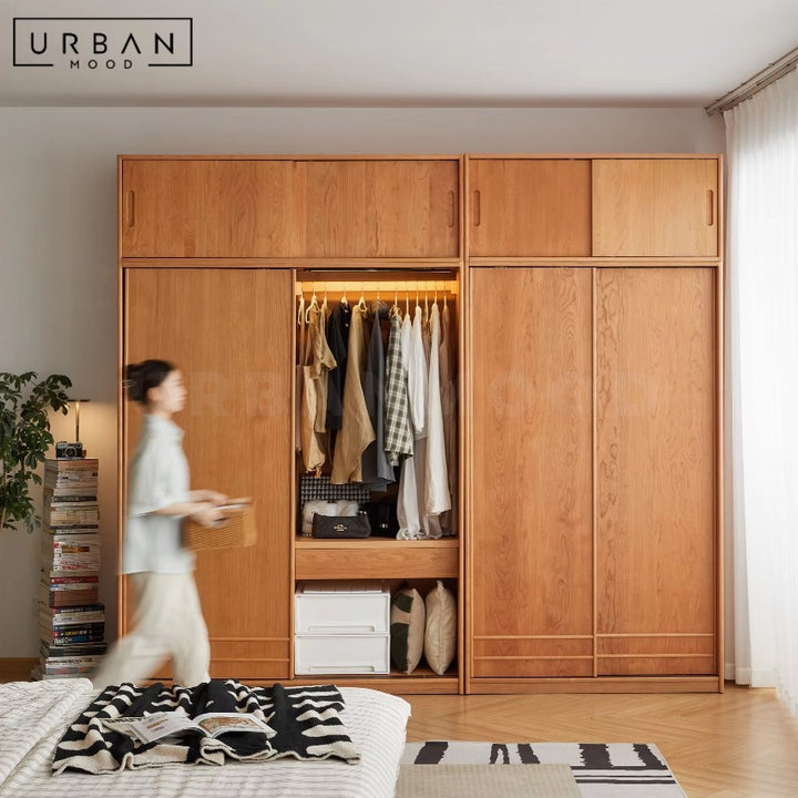 LEXA Japandi Solid Wood Wardrobe