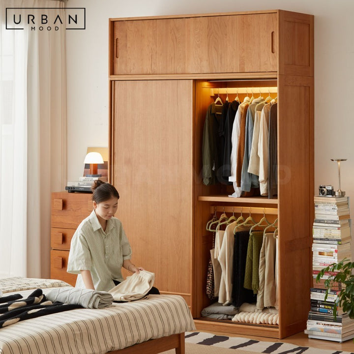 LEXA Japandi Solid Wood Wardrobe