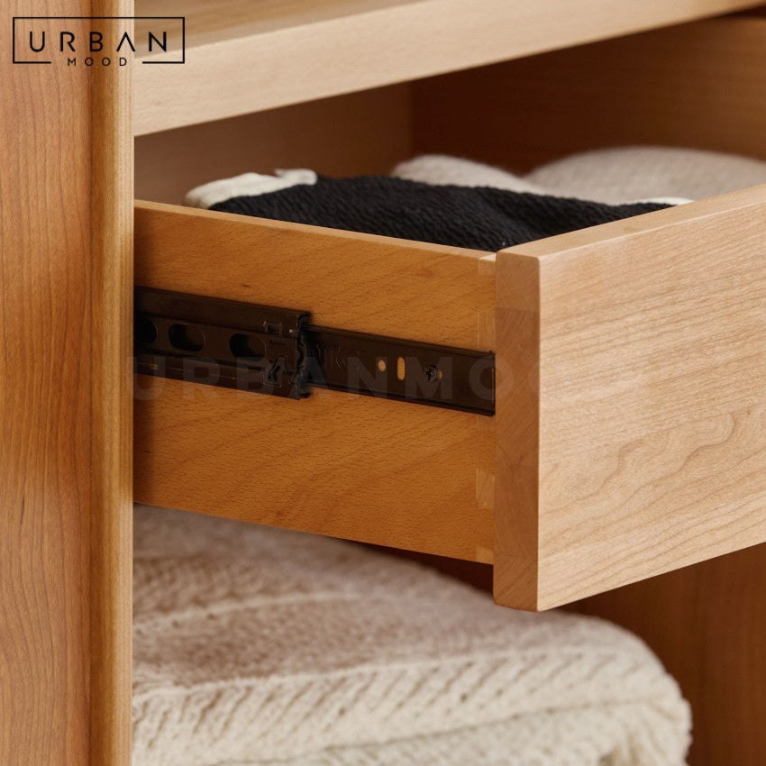 LEXA Japandi Solid Wood Wardrobe