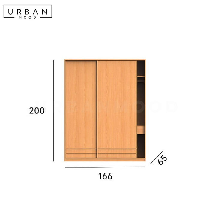 LEXA Japandi Solid Wood Wardrobe