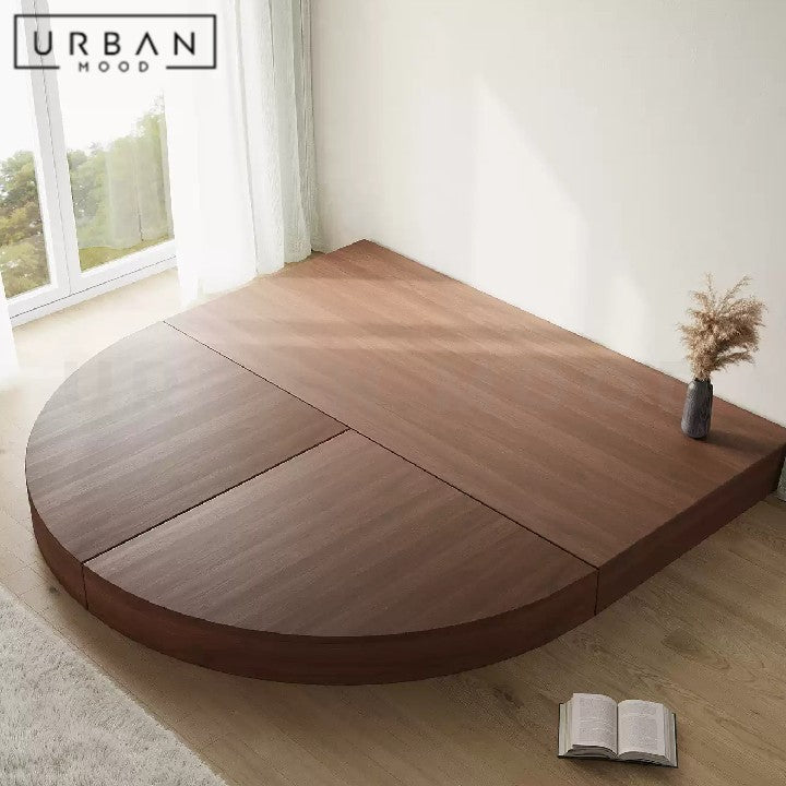 LIESON Japandi Round Tatami Bedframe