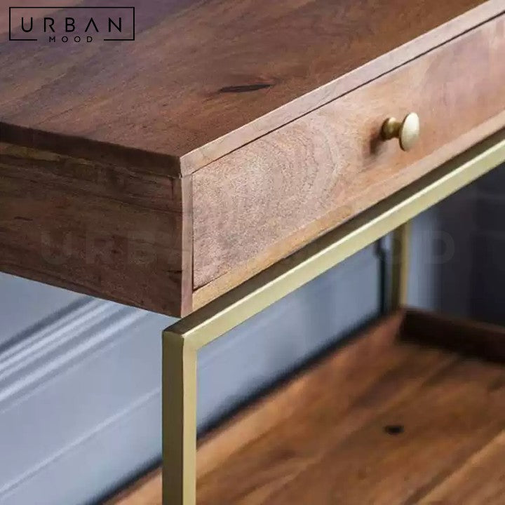 LILIEN Mid-Century Solid Wood Console Table