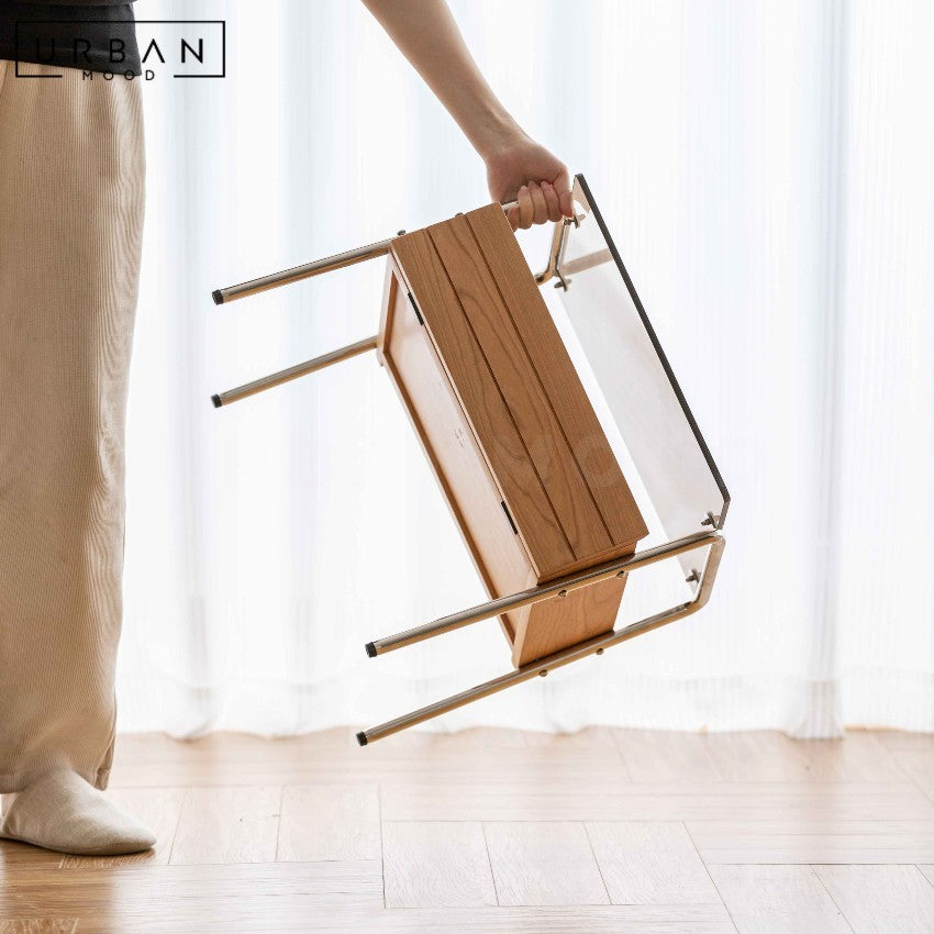 LILIES Modern Solid Wood Bedside Table