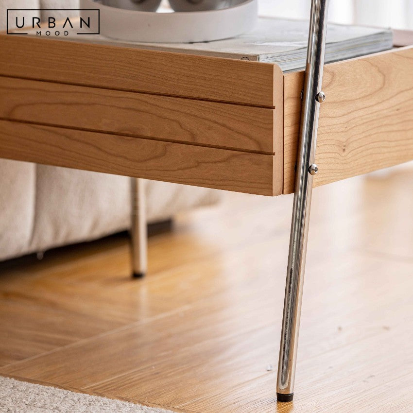 LILIES Modern Solid Wood Bedside Table