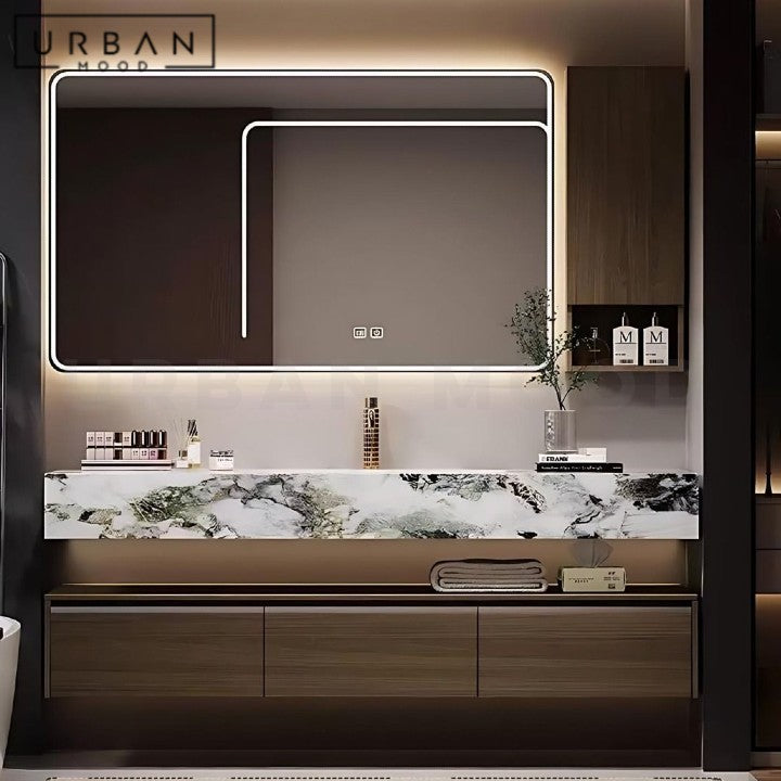 LING Modern Bathroom Mirror & Vanity Cabinet