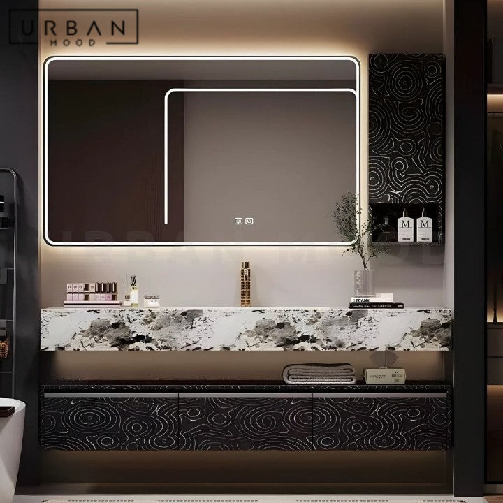 LING Modern Bathroom Mirror & Vanity Cabinet
