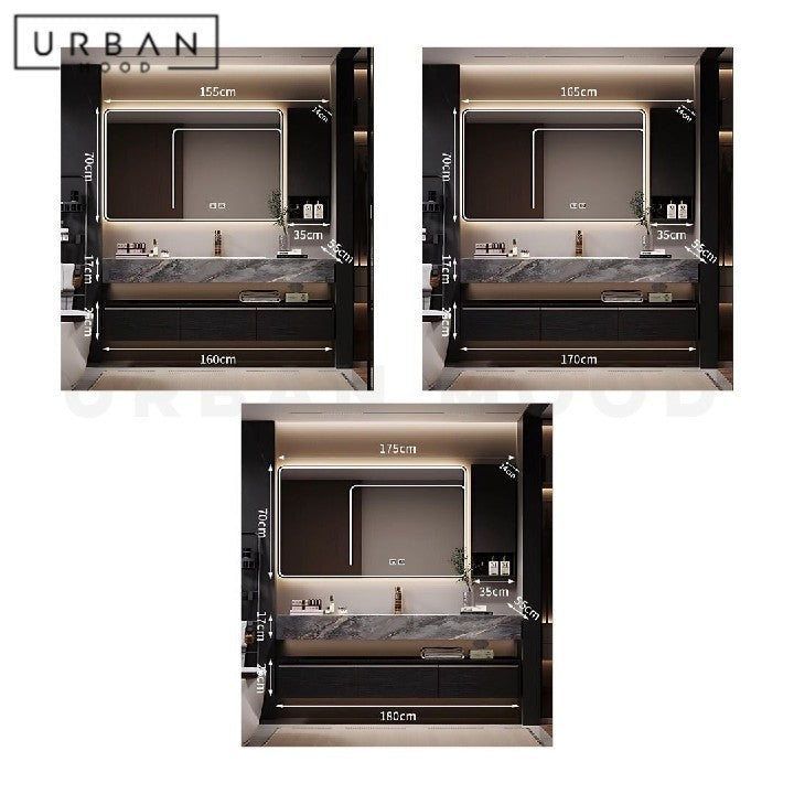 LING Modern Bathroom Mirror & Vanity Cabinet