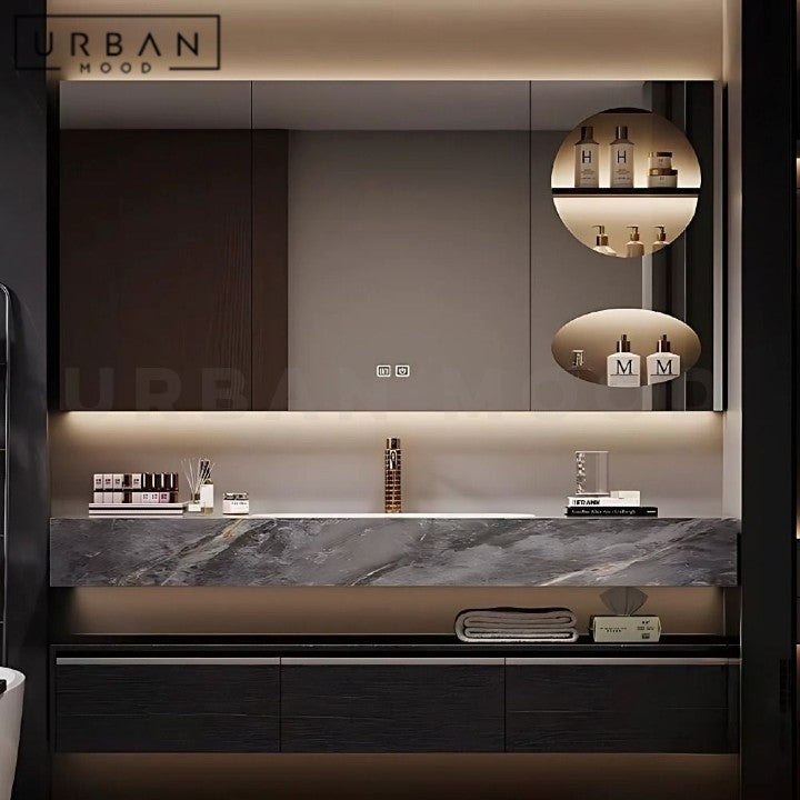 LING Modern Bathroom Mirror & Vanity Cabinet