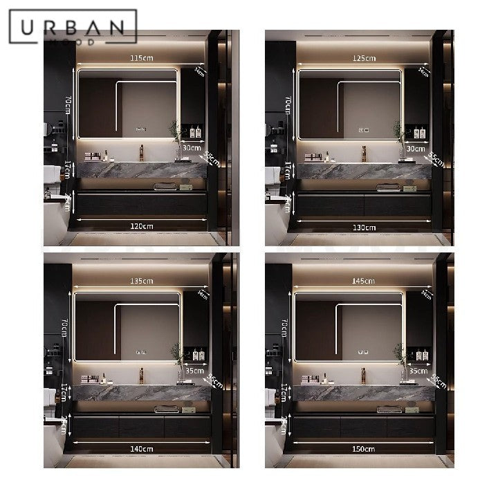 LING Modern Bathroom Mirror & Vanity Cabinet