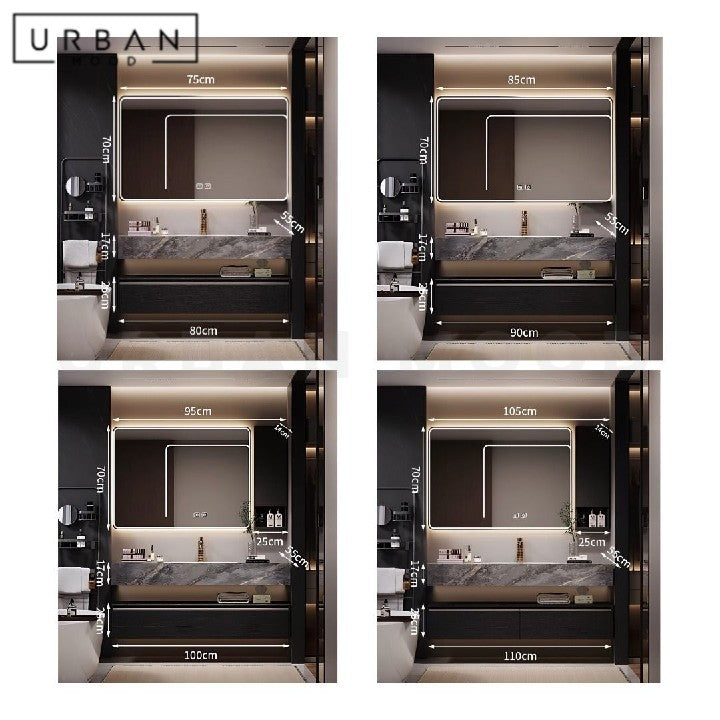 LING Modern Bathroom Mirror & Vanity Cabinet
