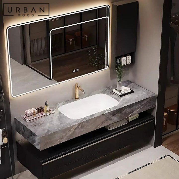 LING Modern Bathroom Mirror & Vanity Cabinet