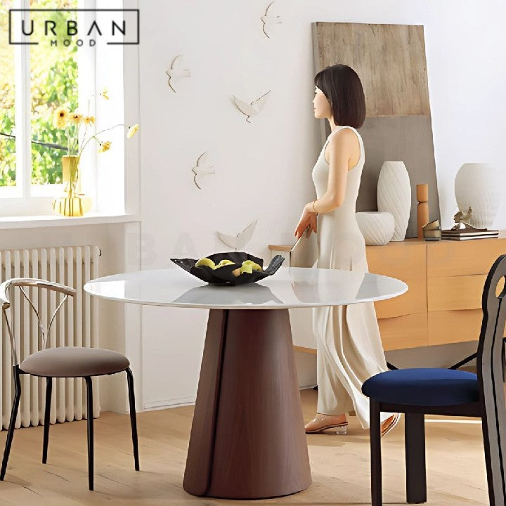 LILOU Modern Solid Wood Round Dining Table