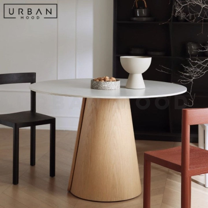 LILOU Modern Solid Wood Round Dining Table