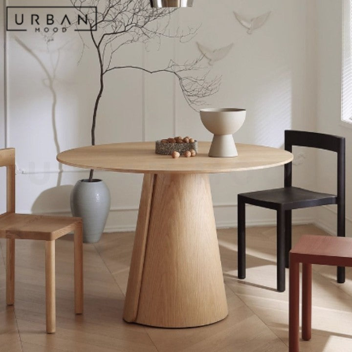 LILOU Modern Solid Wood Round Dining Table