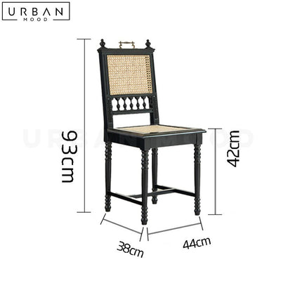 LINNEA Mid-Century Rattan Dining Chair