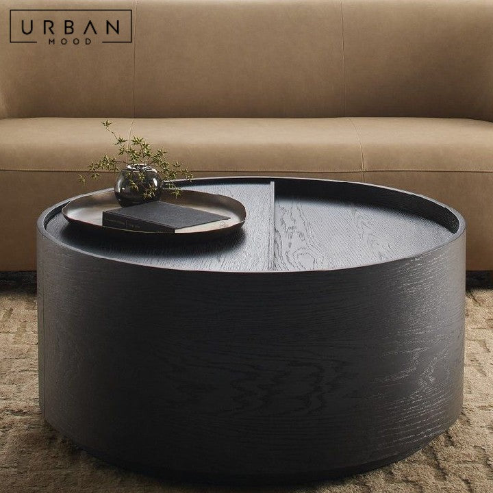 LESHAY Modern Round Storage Coffee Table