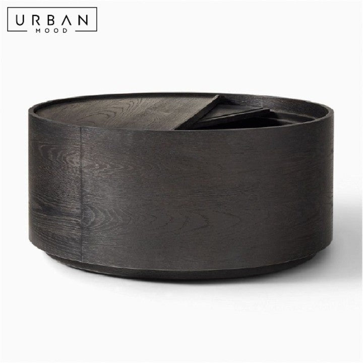 LESHAY Modern Round Storage Coffee Table