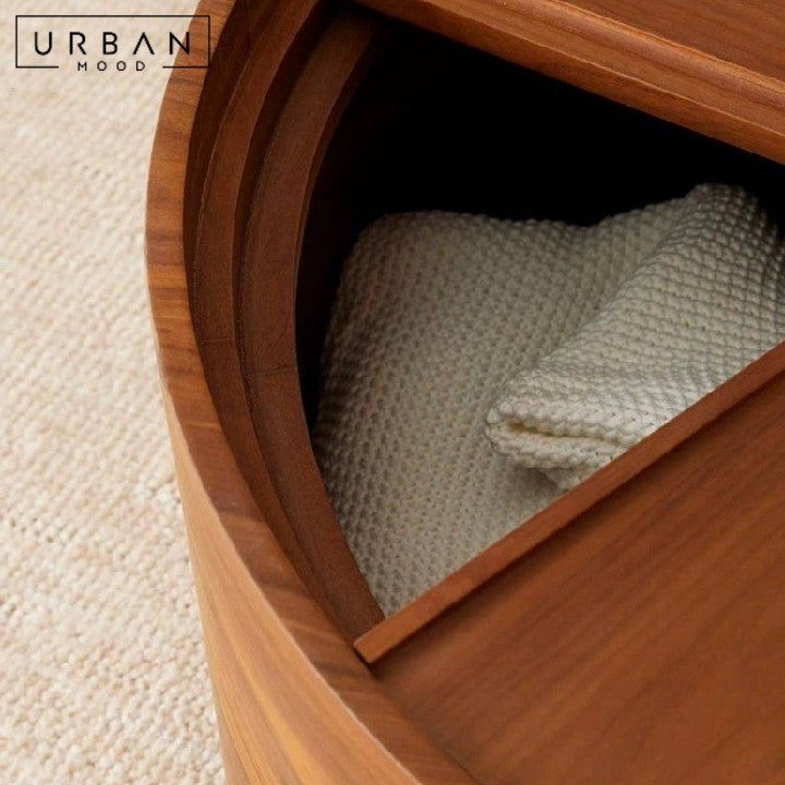 LESHAY Modern Round Storage Coffee Table