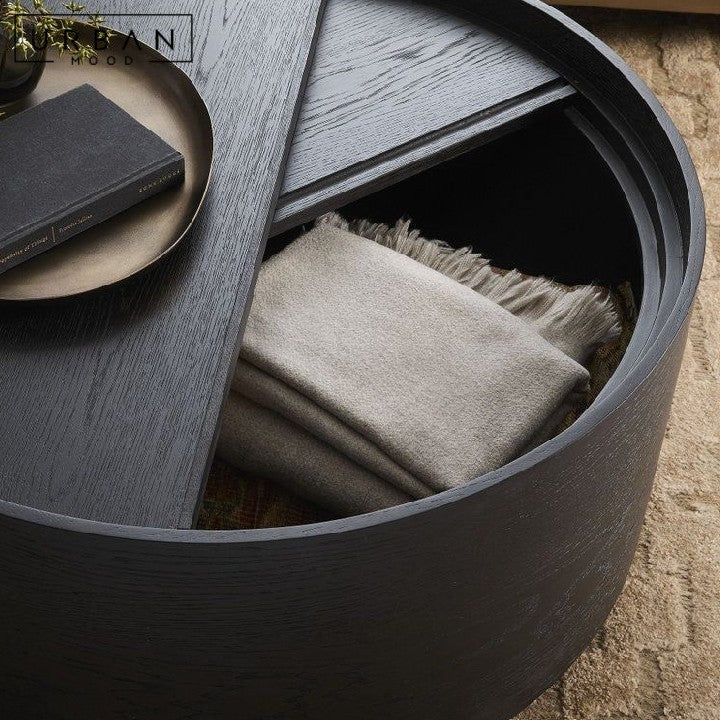 LESHAY Modern Round Storage Coffee Table