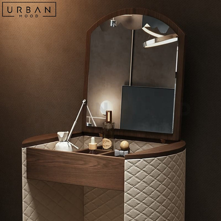 LORENA Modern Leather Vanity Table