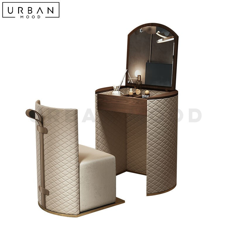 LORENA Modern Leather Vanity Table