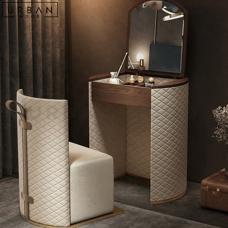 LORENA Modern Leather Vanity Table