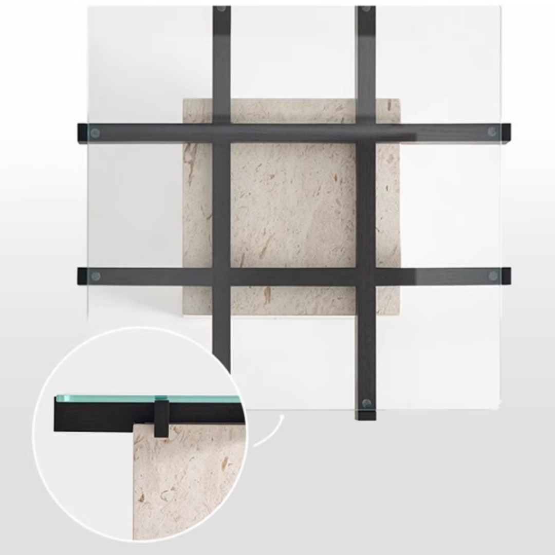 LORVAN Modern Travertine Side Table - Urban Mood Singapore