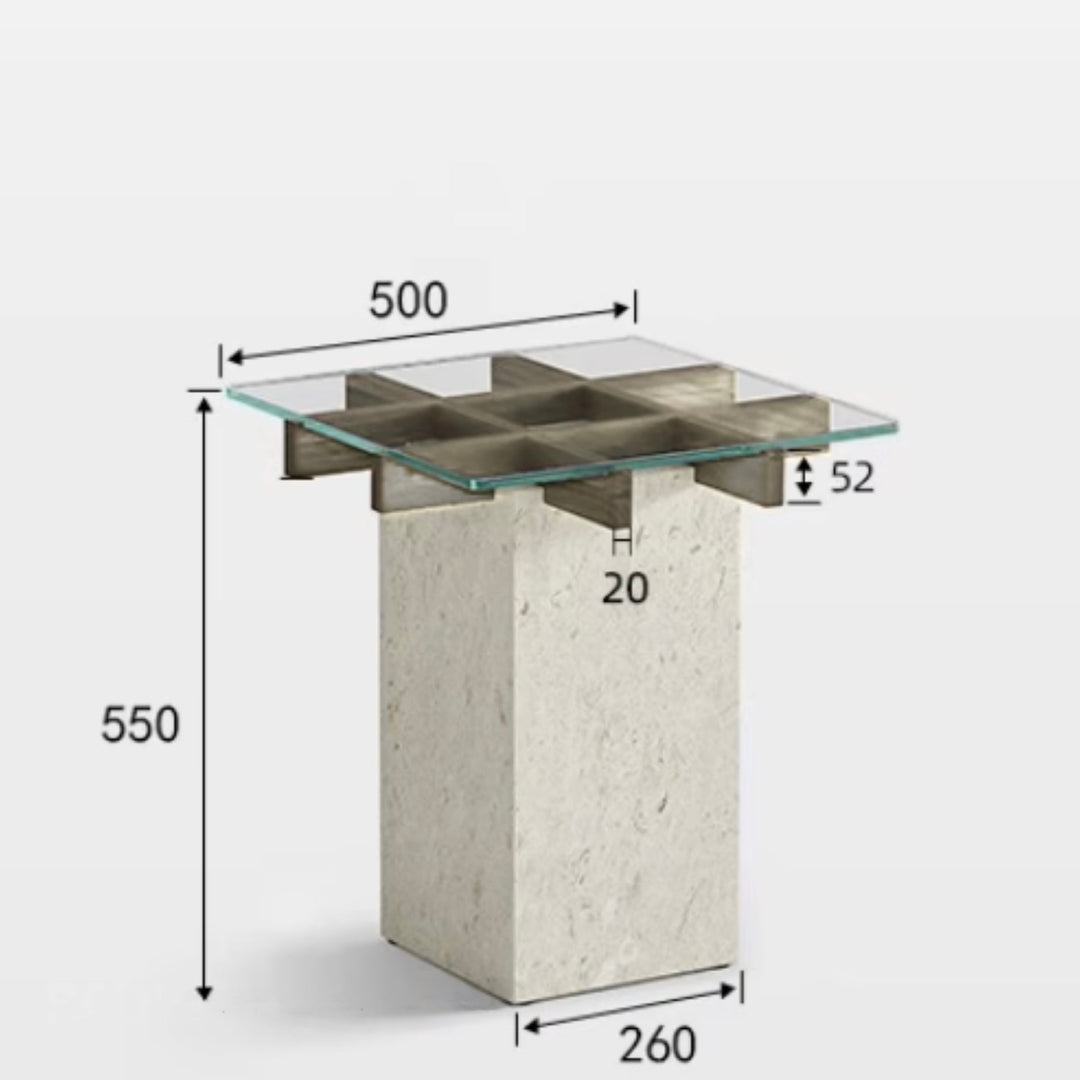 LORVAN Modern Travertine Side Table - Urban Mood Singapore