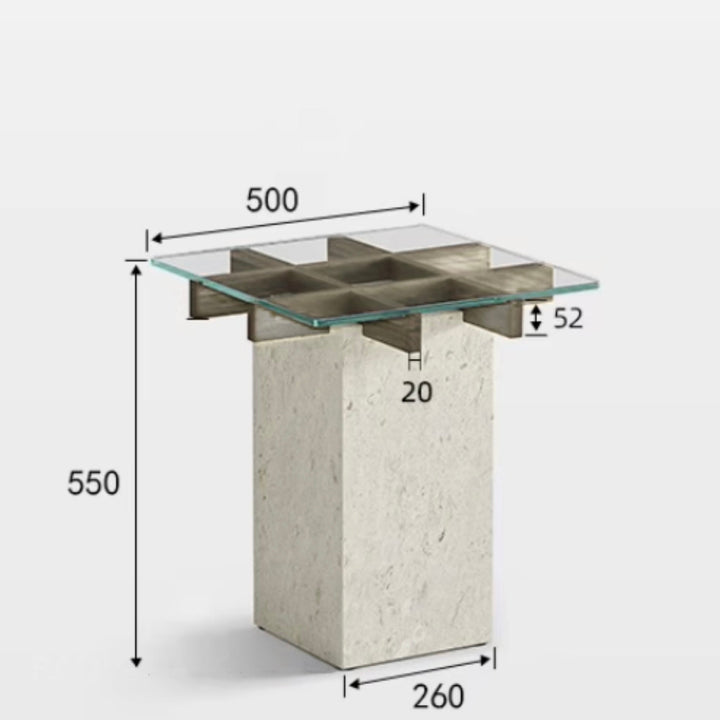 LORVAN Modern Travertine Side Table - Urban Mood Singapore