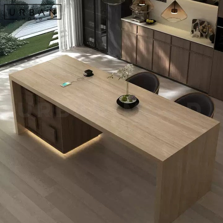 LUANN Modern Travertine Dining Table Island