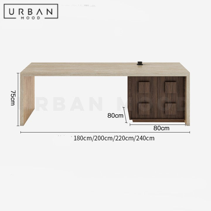 LUANN Modern Travertine Dining Table Island