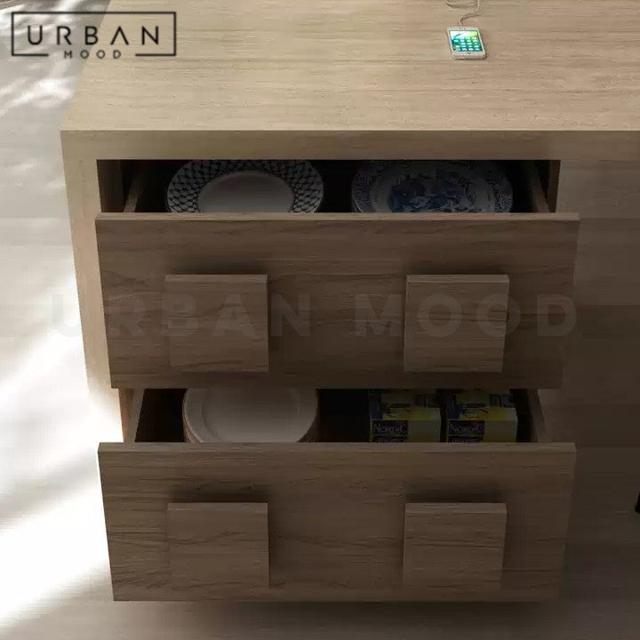 LUANN Modern Travertine Dining Table Island