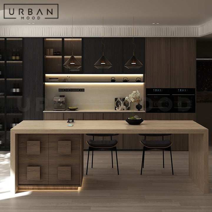 LUANN Modern Travertine Dining Table Island