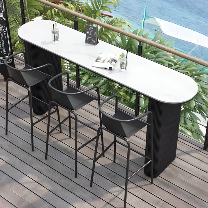 LUCARO Modern Outdoor Sintered Stone Bar Table - Urban Mood Singapore