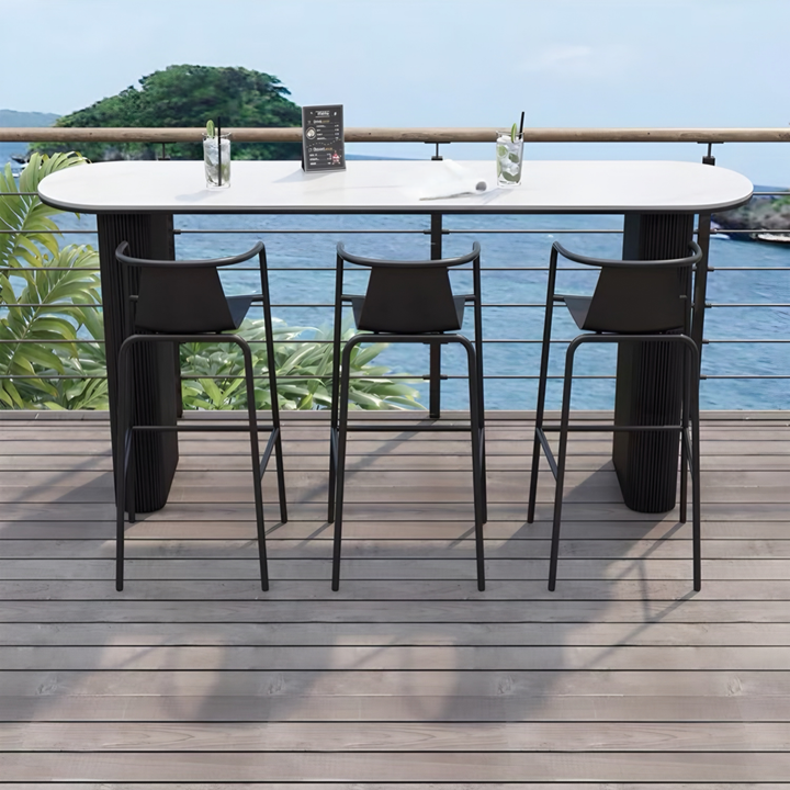 LUCARO Modern Outdoor Sintered Stone Bar Table - Urban Mood Singapore