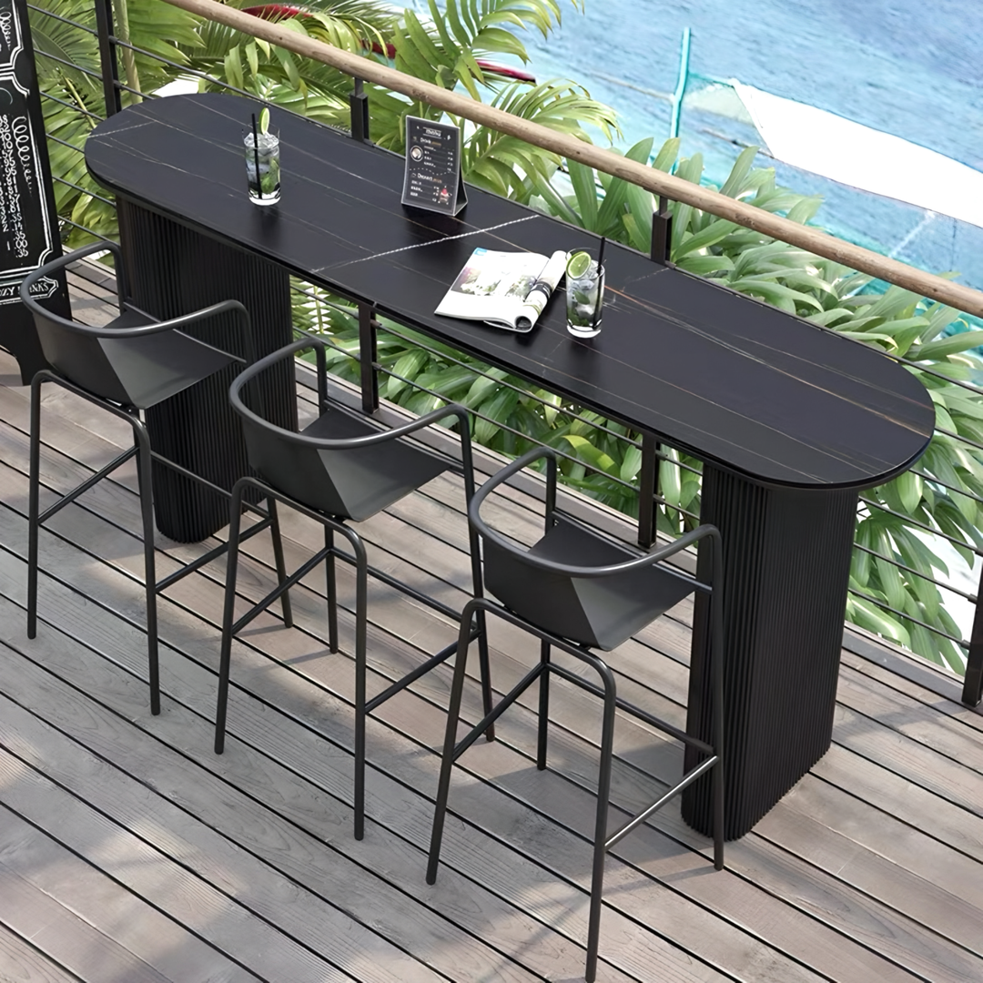 LUCARO Modern Outdoor Sintered Stone Bar Table - Urban Mood Singapore