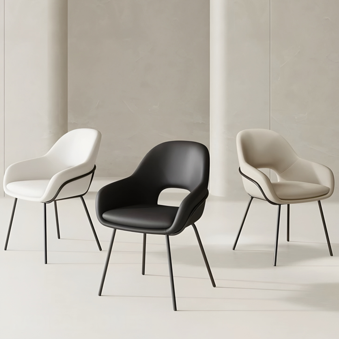 LUCENTE Modern Leather Dining Chair - Urban Mood Singapore