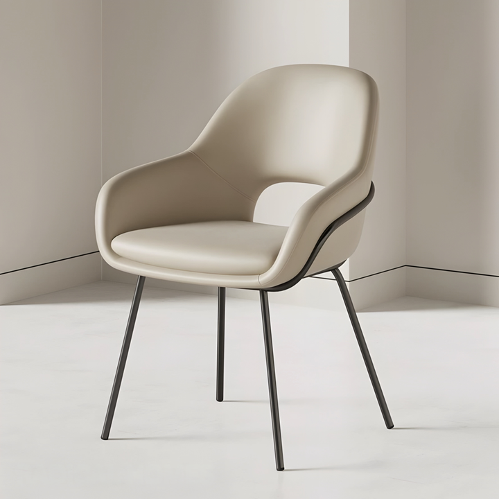 LUCENTE Modern Leather Dining Chair - Urban Mood Singapore