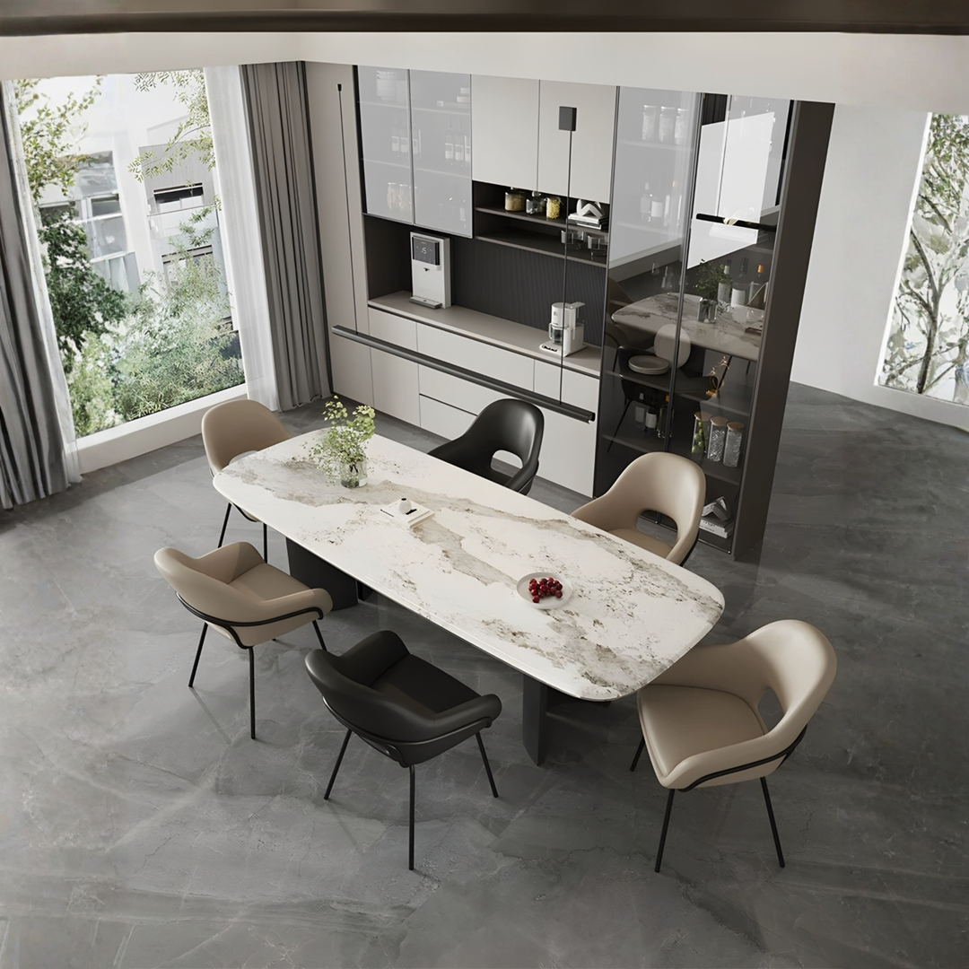 LUCENTE Modern Leather Dining Chair - Urban Mood Singapore