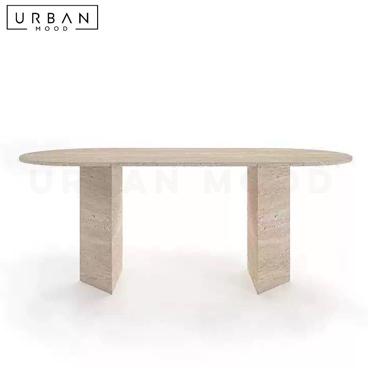 LUCIANE Modern Travertine Dining Table