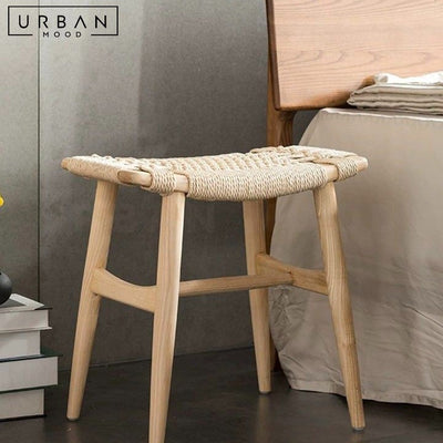 YUNA Japandi Solid Wood Stool