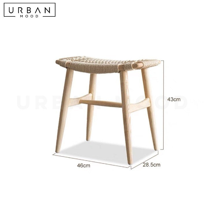 YUNA Japandi Solid Wood Stool