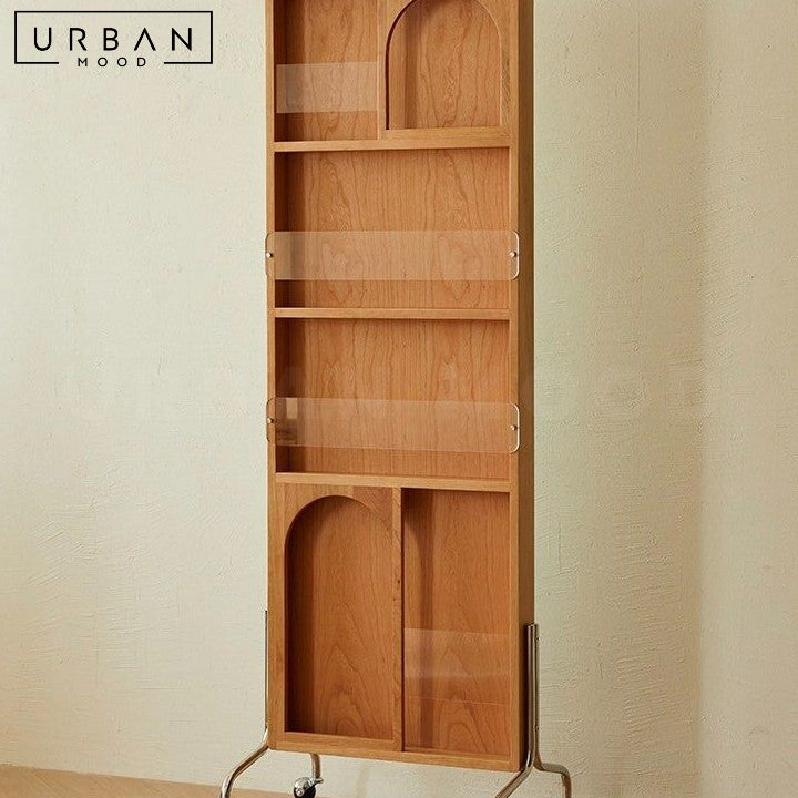 LUCILA Japandi Solid Wood Mirror Shelf