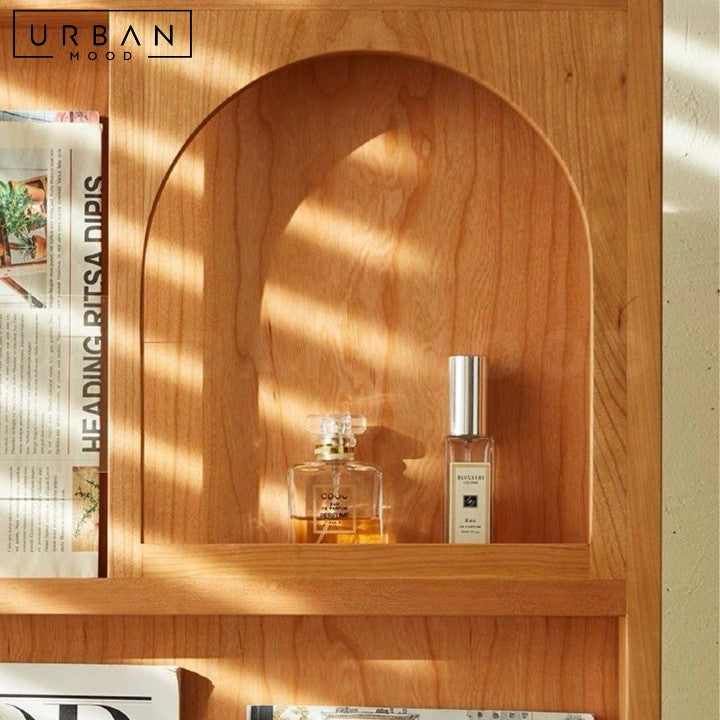 LUCILA Japandi Solid Wood Mirror Shelf