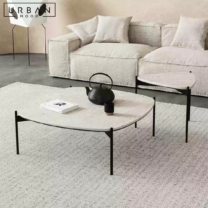 LUCRECIA Wabi Sabi Travertine Coffee Table