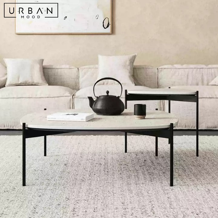 LUCRECIA Wabi Sabi Travertine Coffee Table