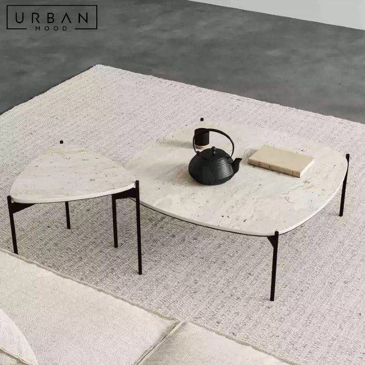 LUCRECIA Wabi Sabi Travertine Coffee Table